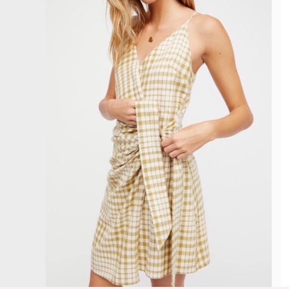 Free People Dresses & Skirts - New Free People Nodia Check Wrap Mini Dress Size 0